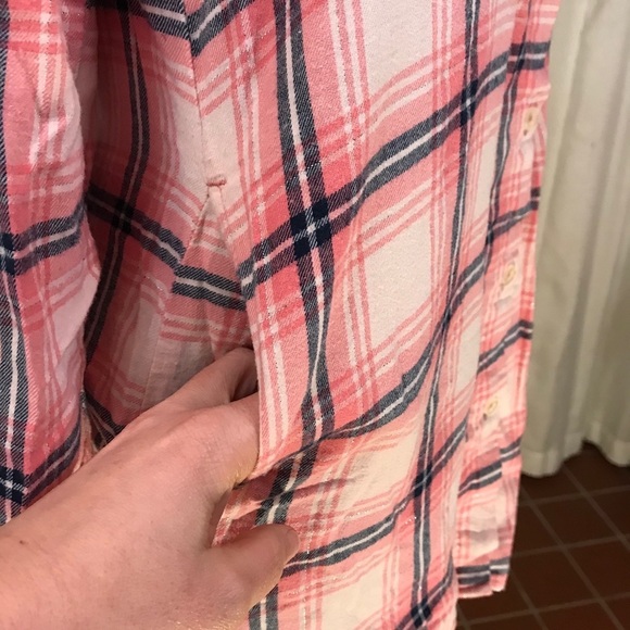 Forever 21 Plaid Flannel Mini Shirt Dress PINK S - Picture 4 of 12